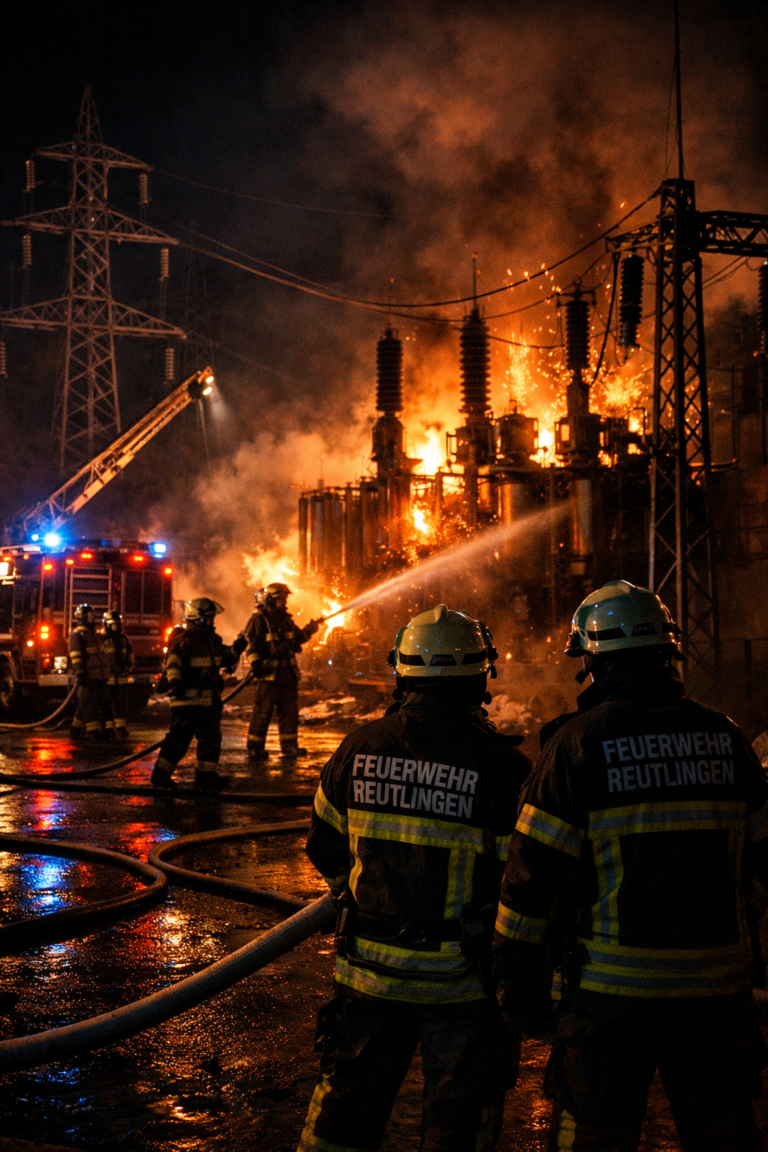 Black-out nach Feuer im Umspannwerk (KI-Symbolbild)
