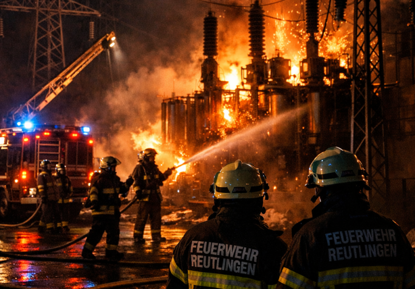Black-out nach Feuer im Umspannwerk (KI-Symbolbild)
