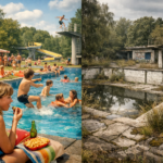 Unser Freibad 1976 und 2026 (KI-Bild)