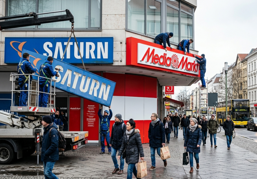 Konzentration auf MediaMarkt - Der Saturn geht (KI-Bild)