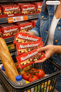 Nussbeisser im MIGROS Market (KI-Bild)