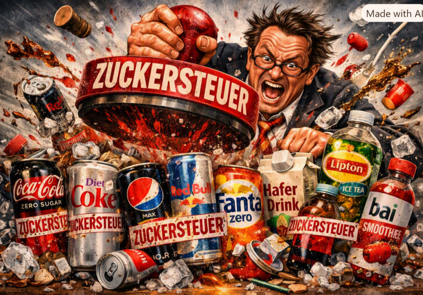 Zuckersteuer am, besten auf alle Getränke - auch ohne Zucker (KI-Bild)