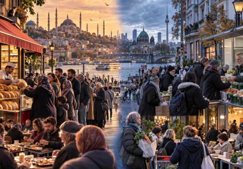 Halk-Ekmek vs Kiez-Kantine - Eine Brücke von Istanbul nach Berlin (KI-Bild)