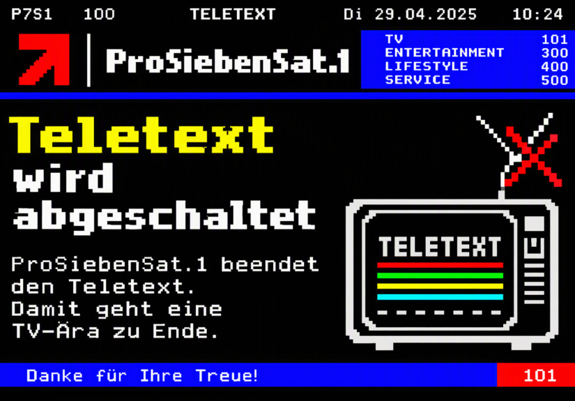 Prosieben sat1 schaltet den Teletext ab (KI-Bild)