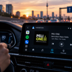 Radio über Smartphone ist normal in modernen Fahrzeugen (KI-Bild)