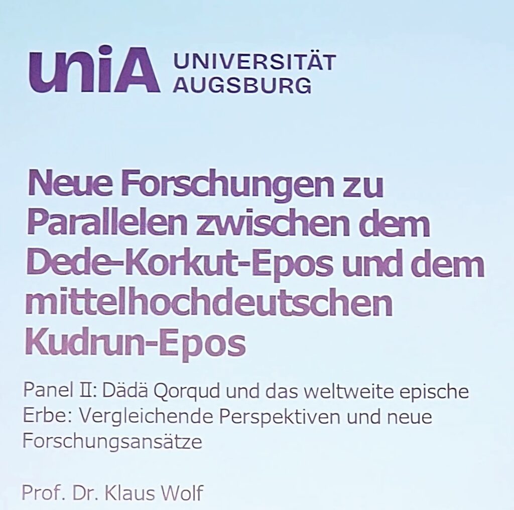 Vortragsthema beim "Kitab-i Dede Qorqud" Symposium 2026 in Dresden von Prof. Dr. Klaus Wolf- Universität Augsburg (Deutsche Literatur und Sprache des Mittelalters und der Frühen Neuzeit mit dem Schwerpunkt Bayern) (Foto: C. Grosse)